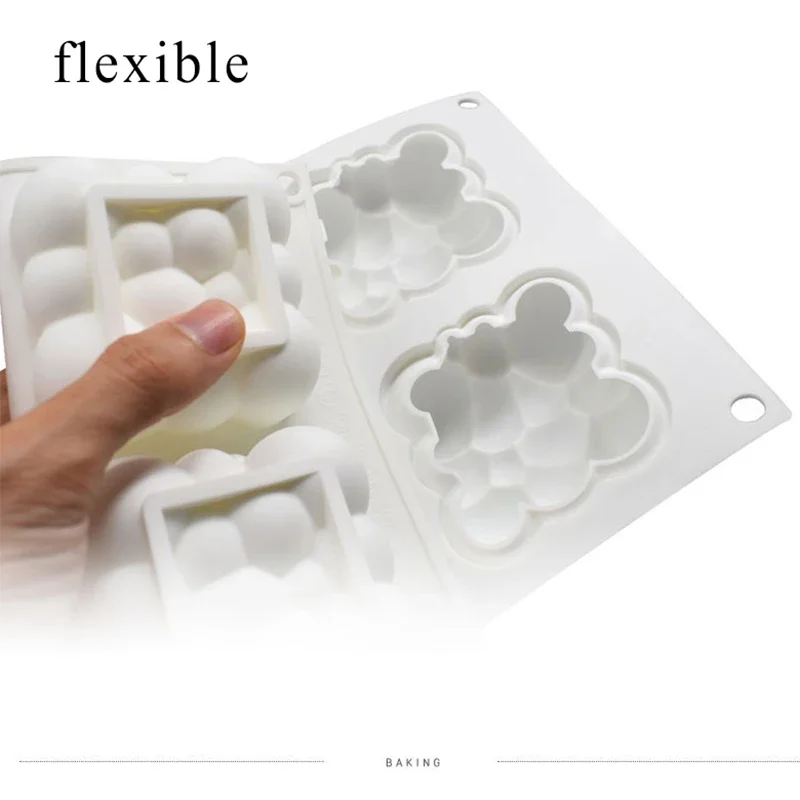 1PC Silicone Pastry Mold 6 Cavity 3D Cloud Dessert Mousse Cake Molds for DIY Craft Soap Candle Mold Cake Decoration Tools
