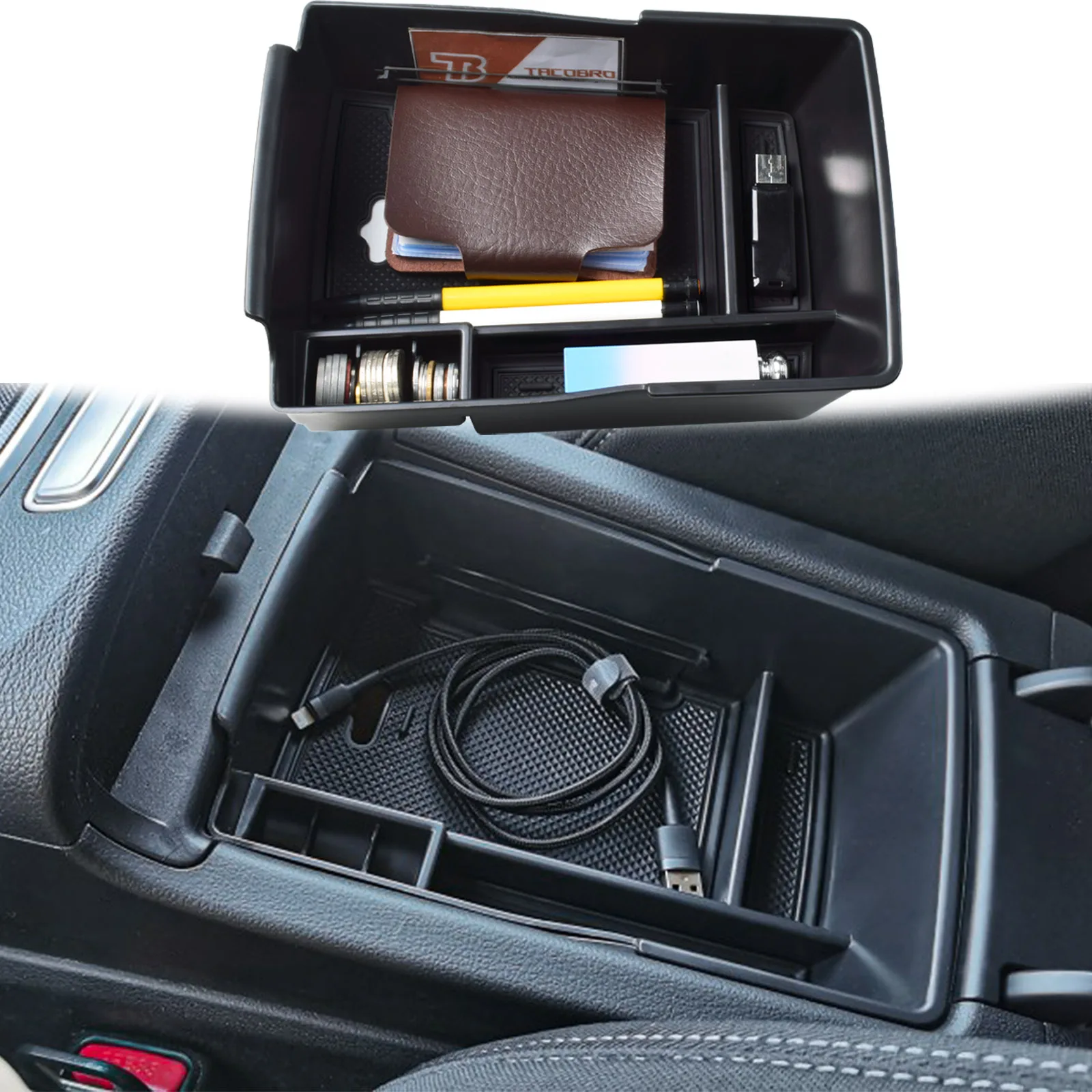 

For Hyundai Santa Fe TM 2021 2022 2023 Accessories Console Box Organizing Boxes Coin Storage Holder Center Console Organizer