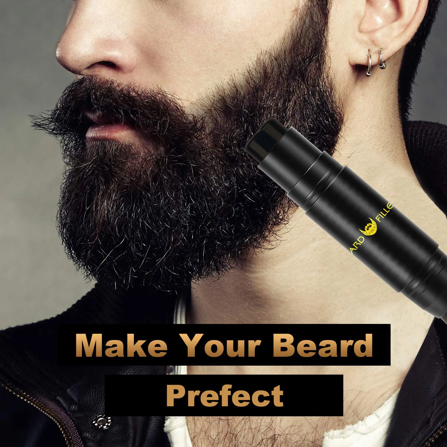 

Waterproof Beard Pen Beard Filler Pencil Brush Beard 2 in 1 Enhancer Lasting Repair Moustache Coloring Shaping Tool Hair Pencil