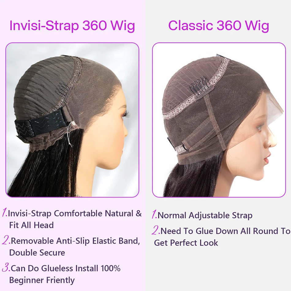 Celie Yaki 360 Glueless Lace Frontal Wig Invisible-Drawstring 200 Density Pre Plucked Kinky Straight Human Hair Lace Wigs lace front wig human hair wigs 360 lace wig