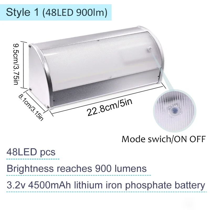 LED ソーラーライト LED 4500mAh アルミニウム合金ハウジング 4 つの