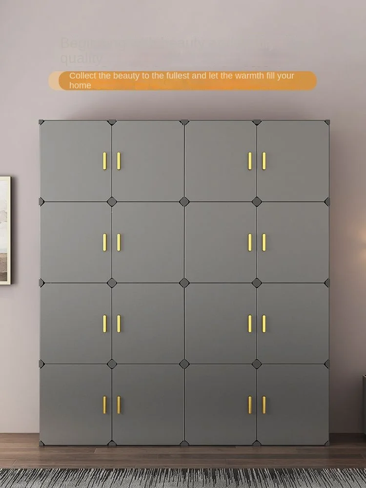 Storage Cabinet Cloth Wardrobe Fabric Wardrobe Plastic Collapsible Dustproof Cube Storage