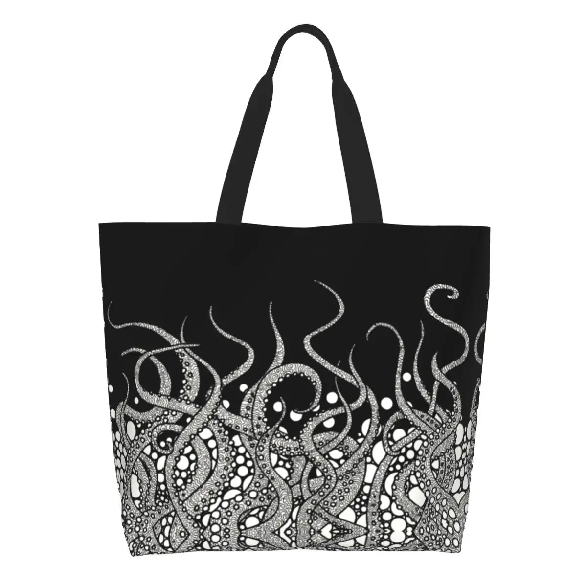 

Reusable Horror Monster Tentacles Cthulhu Shopping Bag Women Shoulder Canvas Tote Bag Washable Grocery Shopper Bags