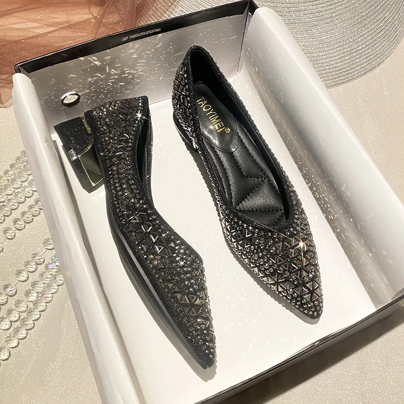 Women's Ballet Flats 2026 New Rhinestones Flat Casual Loafers Female Plus Size 43 Slip on Boat Shoes Chaussure Femme - 4