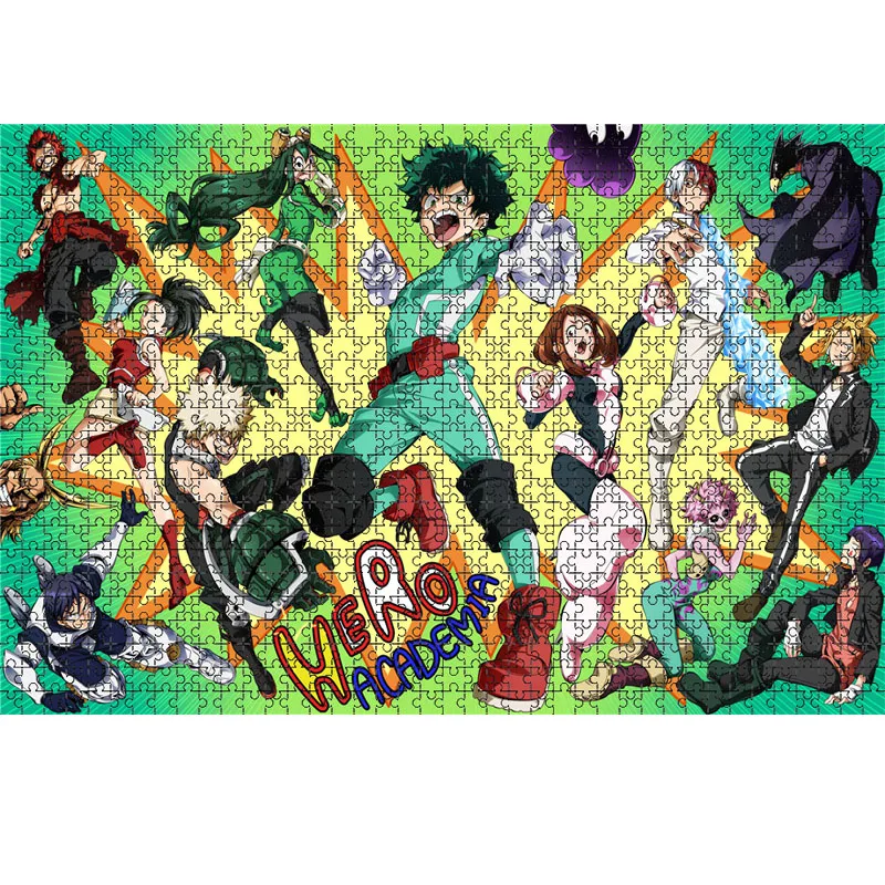 1000 Piece Anime My Hero Academia Jigsaw Puzzles Wooden Puzzles For Adults Children Educational Toys Gifts 3