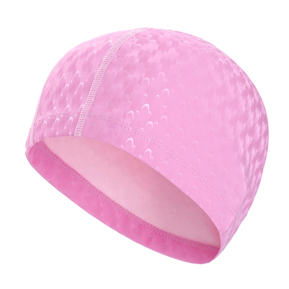 Adults Men Women Swimming Cap Waterproof PU Fabric Shark Skin Print Swim Pool Protect Ears Long Hair Bath Diving Hat Accessories 3