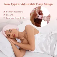 Bonnet de nuit réglable en Satin de soie pour femmes, cheveux longs bouclés, Double couche, pour dormir de nuit, bonnet de nuit unisexe 2