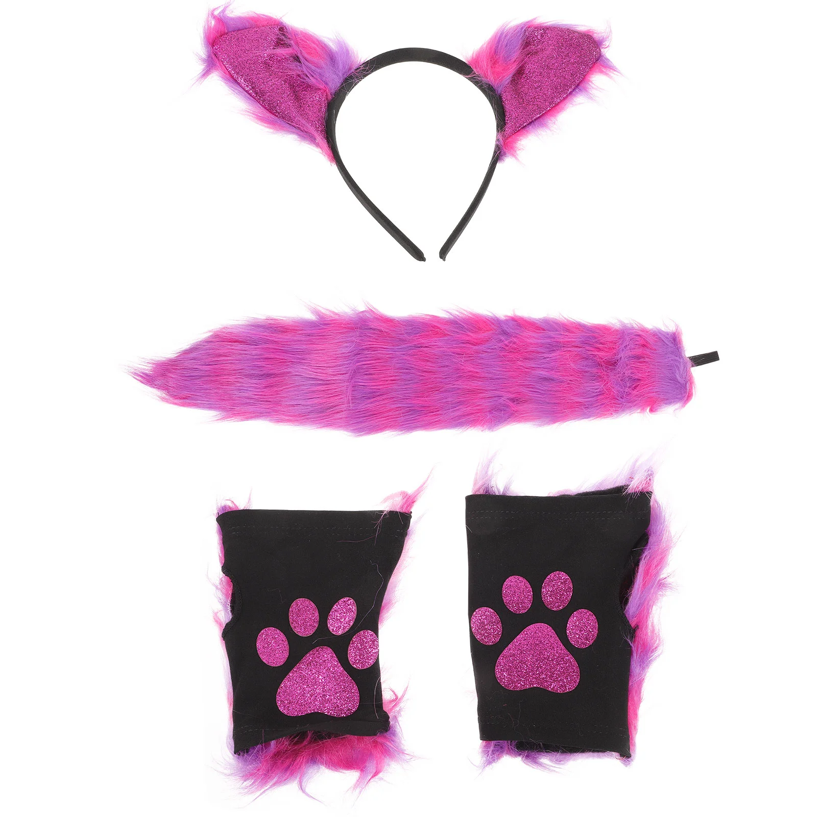 

Fox Glove Tail Animal Costume Role Play Furry Hair Accessories Ear Headband Hairband Makeup