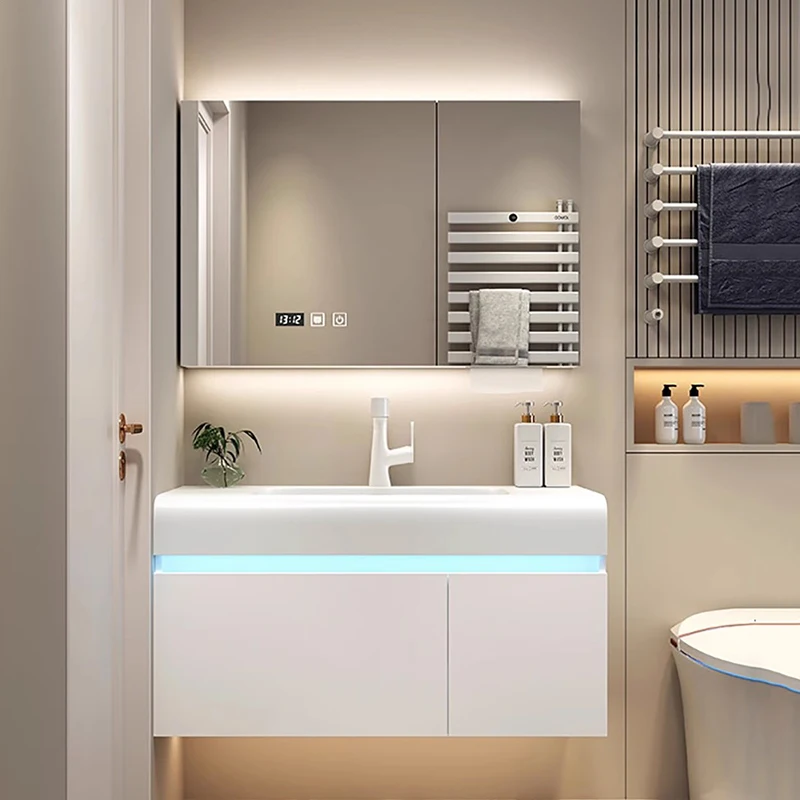 Light Vintage Bathroom Vanities Vanity White Light Storage Bathroom Vanities Closet Mirror Tocador Mueble Maquillaje Furniture