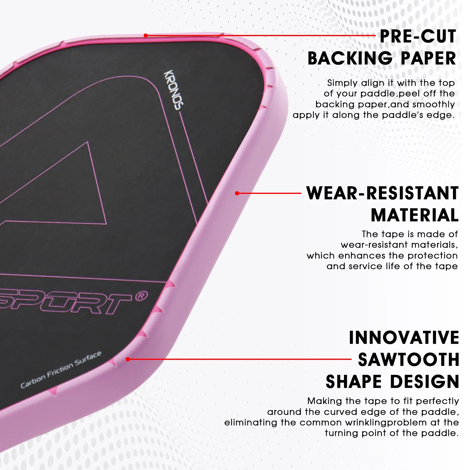Pickleball Paddle Protection Tape-Paddle Head Edge Guard-Racket Edge Protection Tape-Fit Perfectly Curved Easy Application pickleball paddle tape
