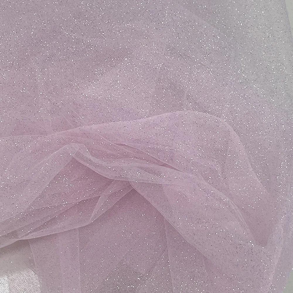 Children's Purple Sequin Tulle Wedding Dress with Silver Accents and Pommel Skirt