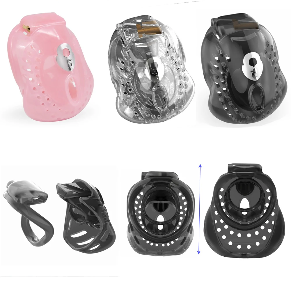 Penis Chastity Lock CB Lock Man Plastic Dick Restraint Device 4 Sizes Ring Hollow Breathable Large Space Cock Cage Adult Sex Toy penis chastity cage,chastity lock sex toy