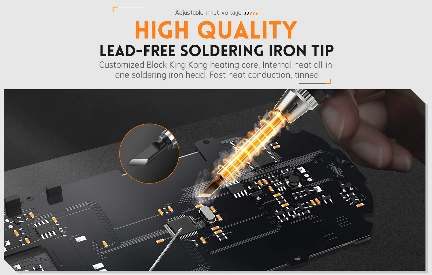 HS-01 Smart Soldering Iron 65W Adjustable Temperature Soldering Station