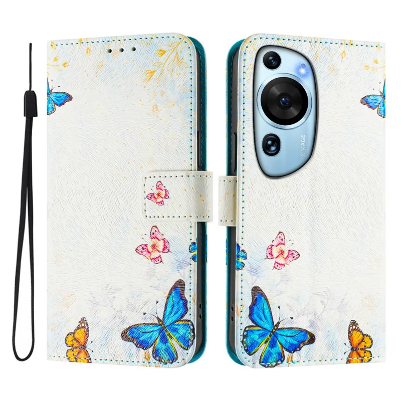 Leather Phone Case - Flip Cover Wallet with Magnetic Cat, Flower, and Bear Design