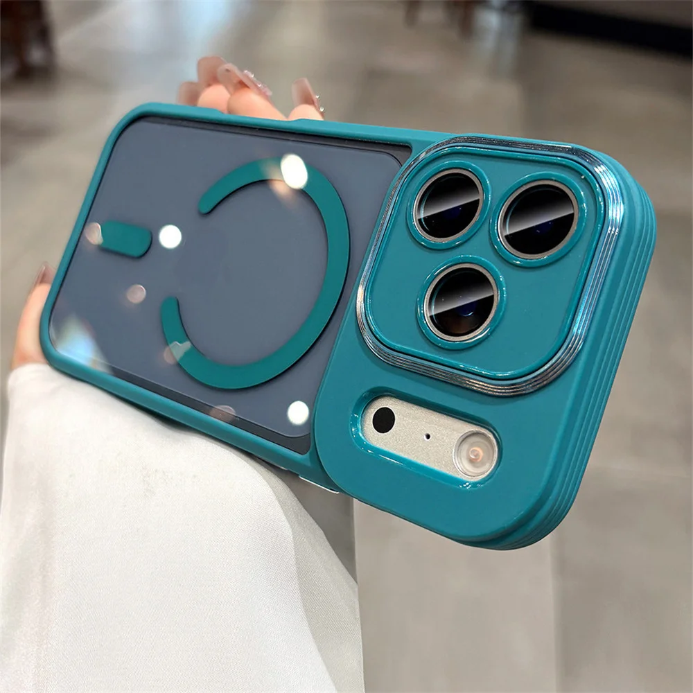 Funda Original Magsafe para iPhone 17 16 15 Pro Max 14 13 12 11, Carga Inalámbrica, Antigolpes, Transparente, Acrílica