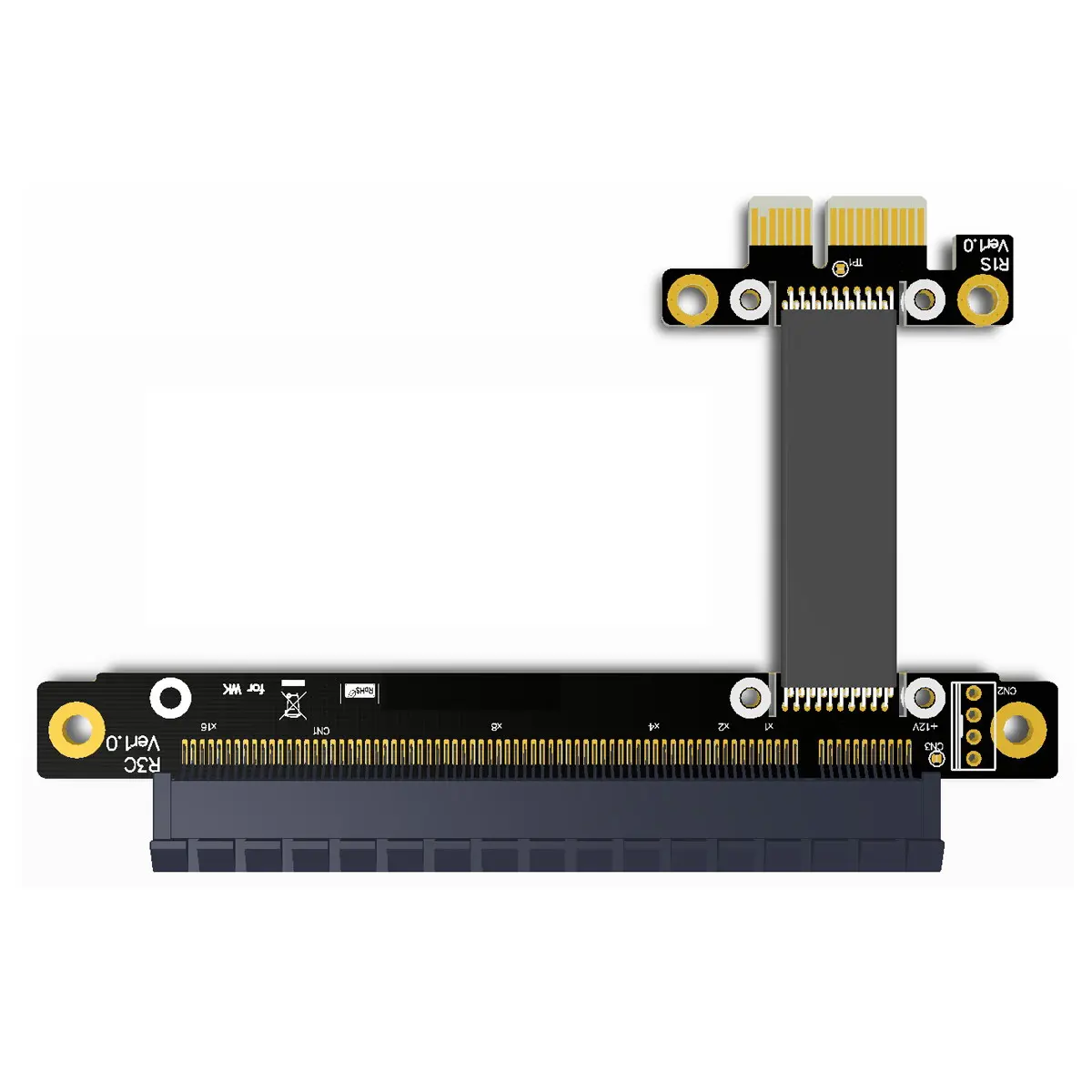 

CY Zihan 30cm 40cm 50cm 60cm PCI-E Gen3.0 1x To 16x Riser Cable PCI-Express PCI-E X16 Extender Right Angled Elbow Design