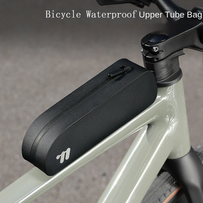 Sac De Cadre Vélo étanche Grande Capacité - 15x8x35 Cm, Gris - Pour VTT, Route, Ville - Rangement Outils, Téléphone, Effets Personnels