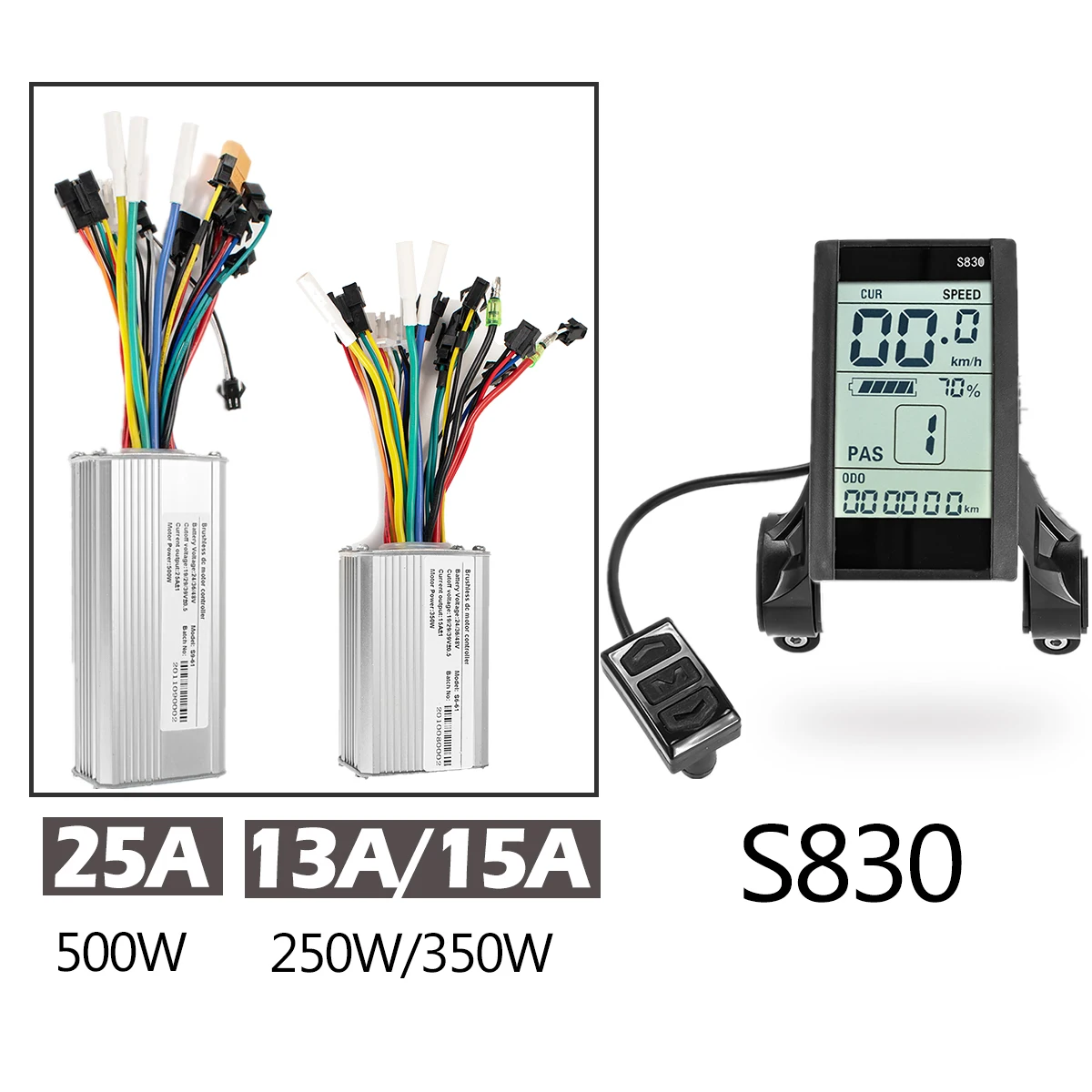 E-BIKE 24V 36V 48V S830 Pantalla LCD Control Medidor de Potencia Panel