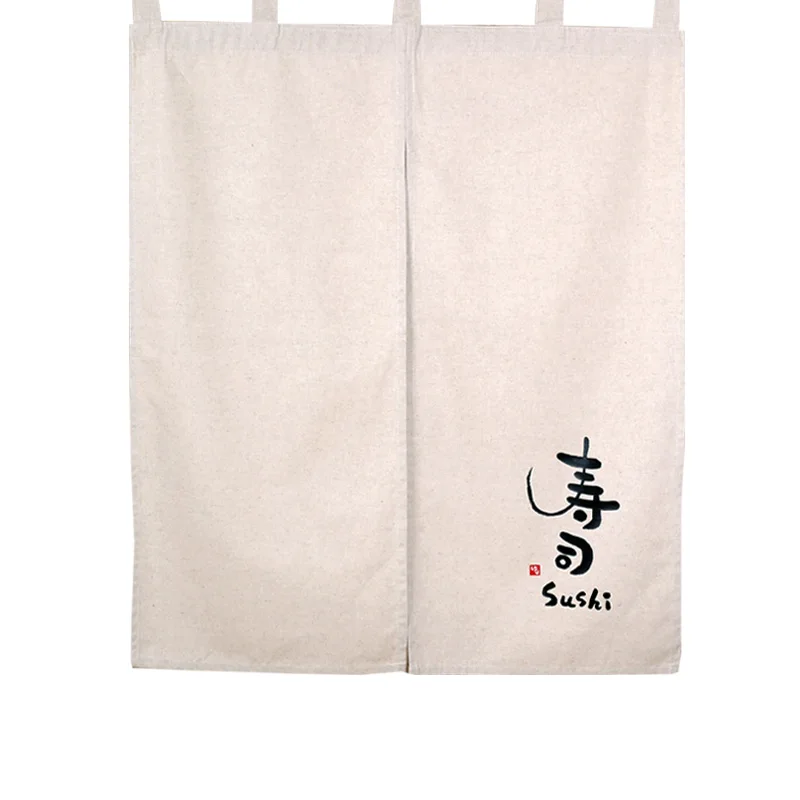 Japanese Style Door Curtain Restaurant Sushi Shop Decorative Half Curtain Cotton Linen Door Curtain Noren 2