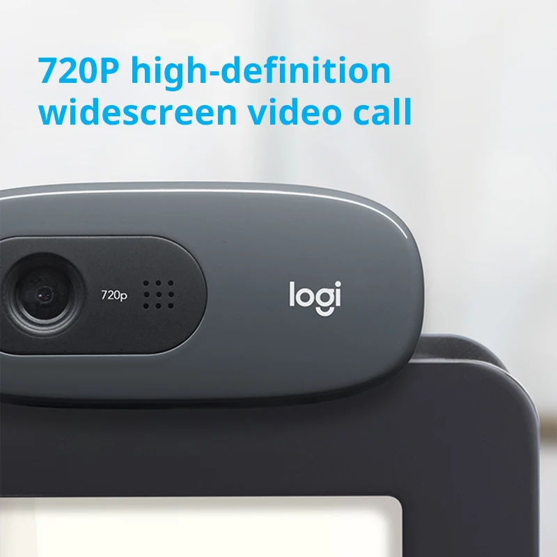 로지텍 C270 HD 비디오 720P 웹캠 내장 마이크, USB 2.0 미니 컴퓨터 카메라, PC 노트북 화상 회의 카메라,