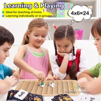 Montessori Multiplication Board Game Math Wooden Toys Kids Learning Educational Table With Flash Cards Counting Teaching Aids 2