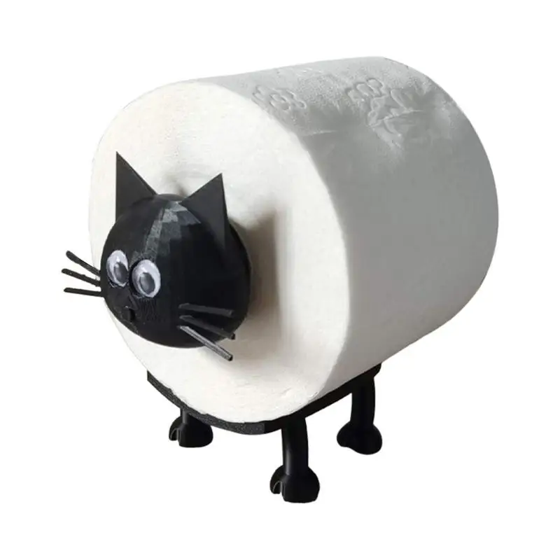 

Cat Shaped Toilet Paper Holder Cartoon Cat Tissue Holder Kitchen Tissue Roll Dispenser Bath Paper Towel Roll Desktop Stand