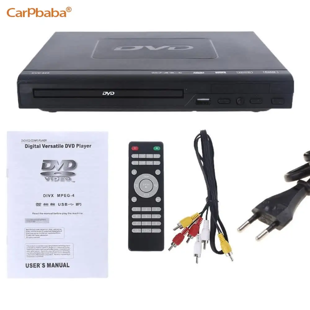Carpbaba DVD225 Mini DVD Player with HD and RCA Cable 1080P PAL%2FNTSC USB Portable CD Player Home Travel Region Free Universal