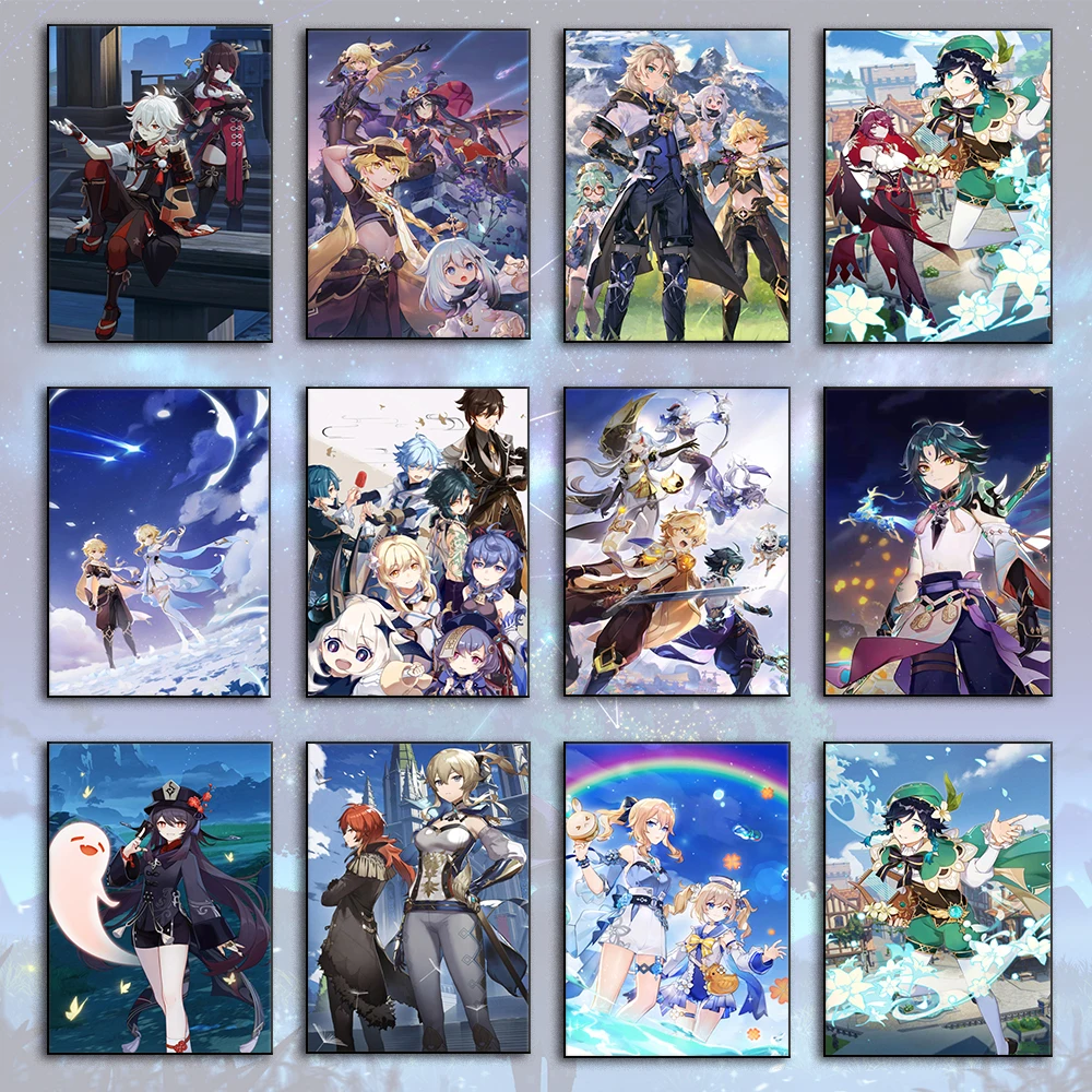 

Genshin Game Anime Poster Cartoon Character Wall Art Canvas Painting Home Decor Prints Room Decor Wall Stickers Pictures Cuadros