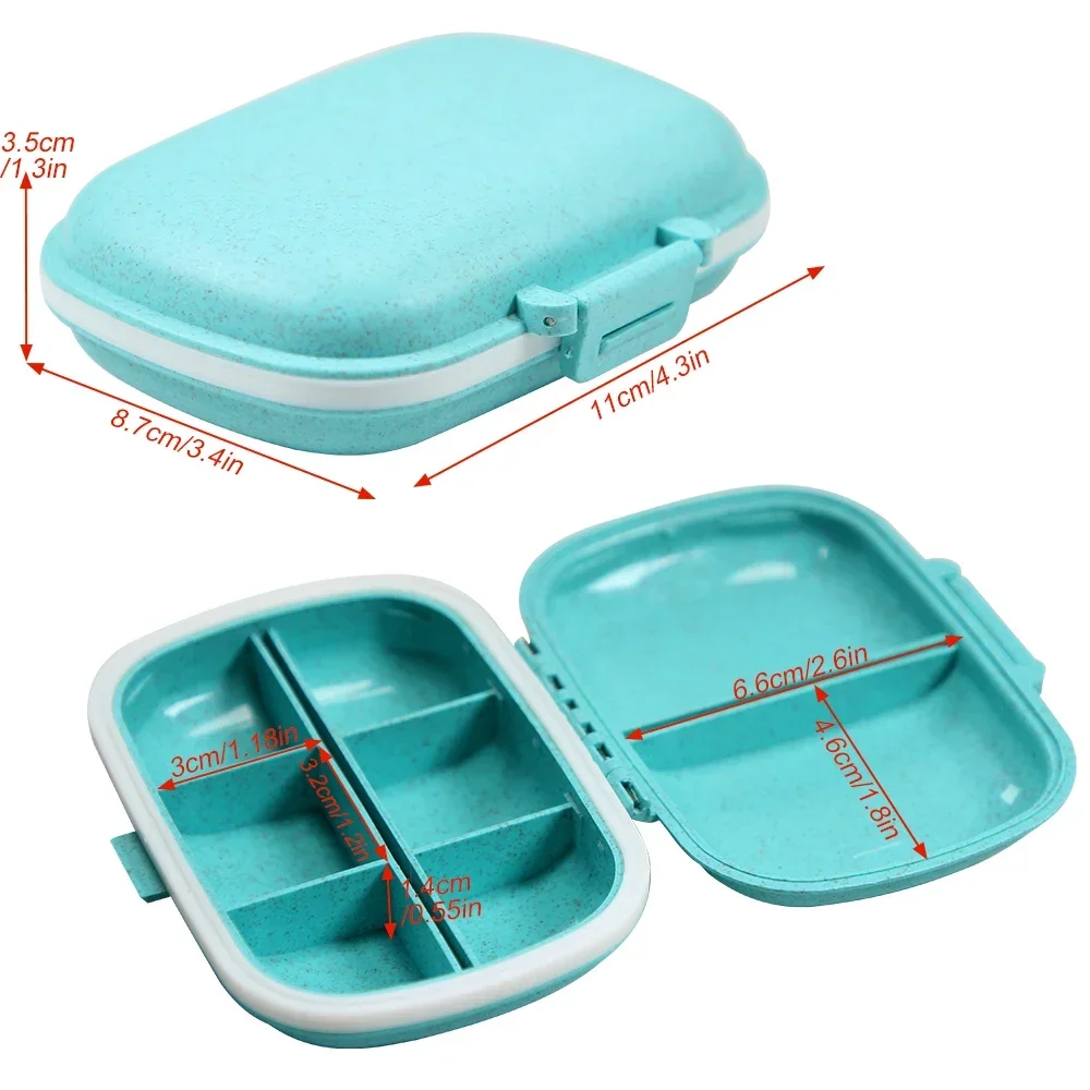 Compact Travel Pill Organizer - 8-Compartment Portable Medicine and Vitamin Storage Case