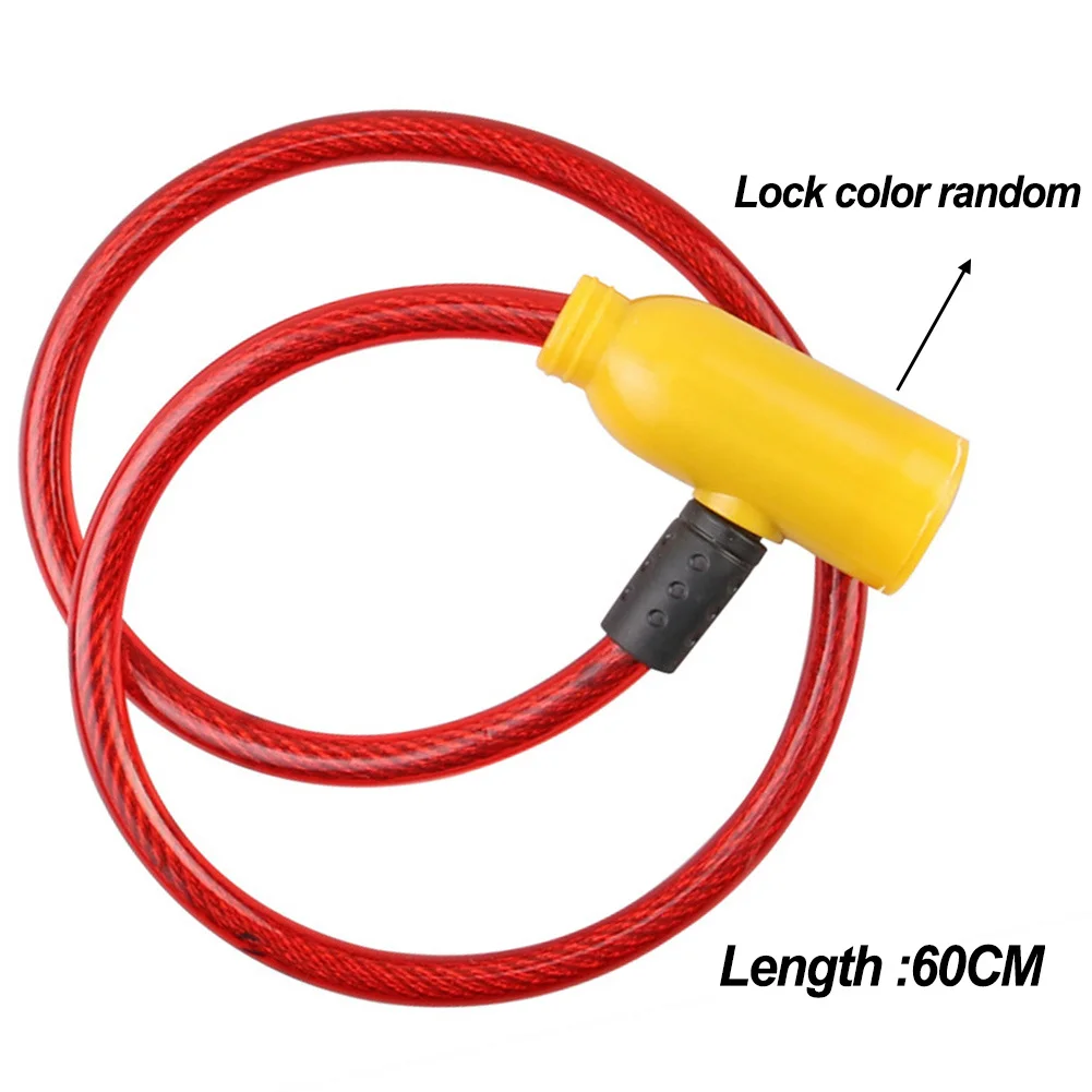 Antifurto Wire Lock Metal Lock Mountain Bike Wire Rope Metal Lock Antifurto Wire Lock 1Set 60Cm Di Lunghezza Blu Rosso