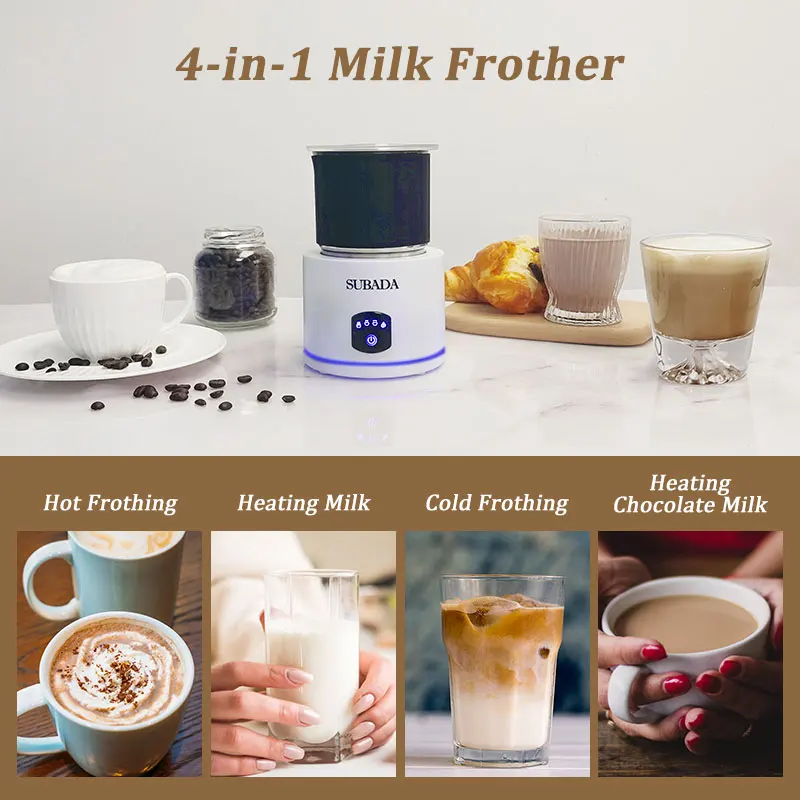 キッチン家電 SUBADA Electric Milk Frother 500ml SUBADA Home Appliances 4 in 1 Electric Milk Frother Large