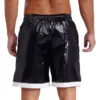 Mens Wet Look Boxer Shorts Drawstring Elastic Waist Pockets Waterproof Beach Shorts Swimming Trunks Loose Fit Short Pants Club 2