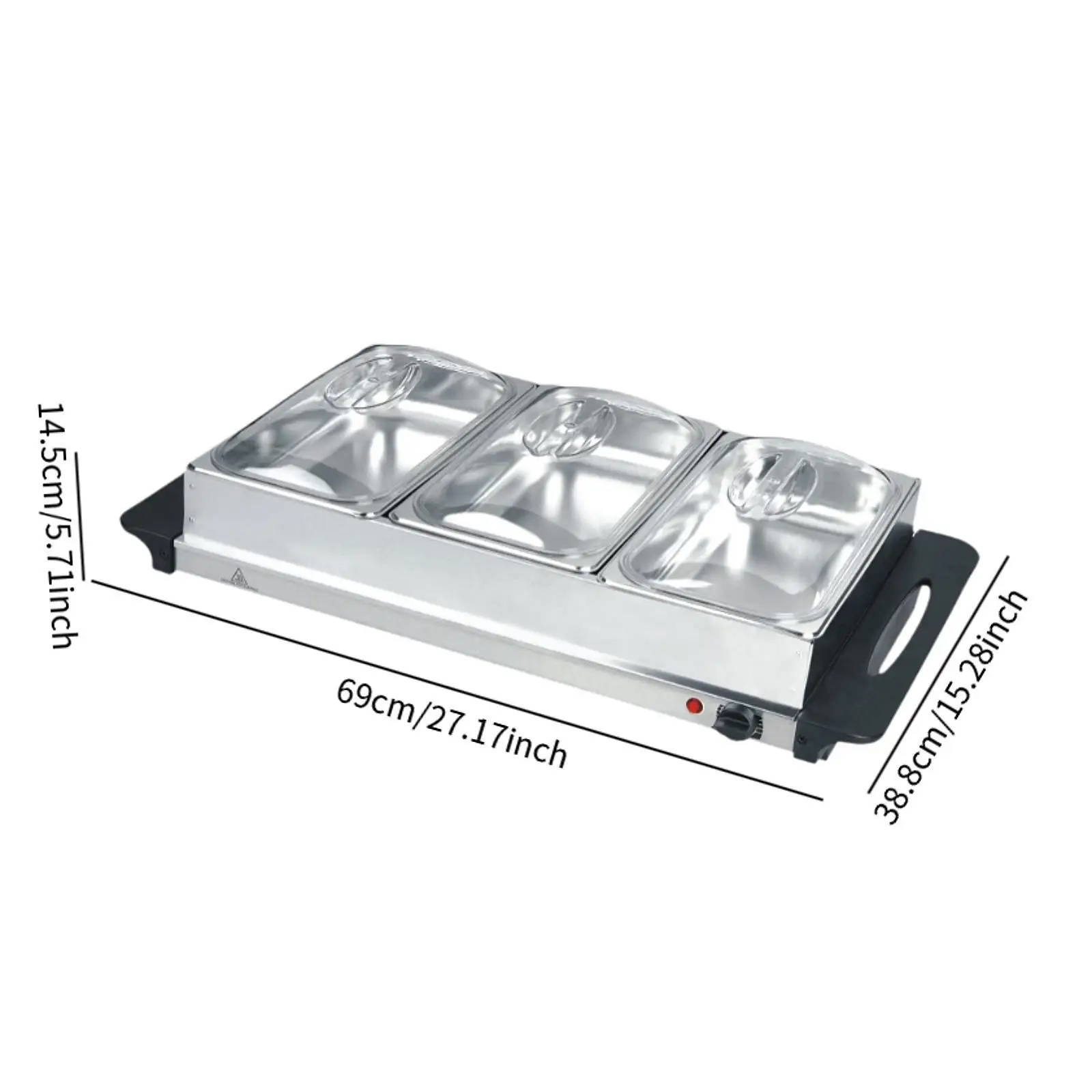 Electric et Server Tray Adjustable Temperature Stainless Steel Insulated Tray for Weddings Dinners Parties Kitchen Holidays