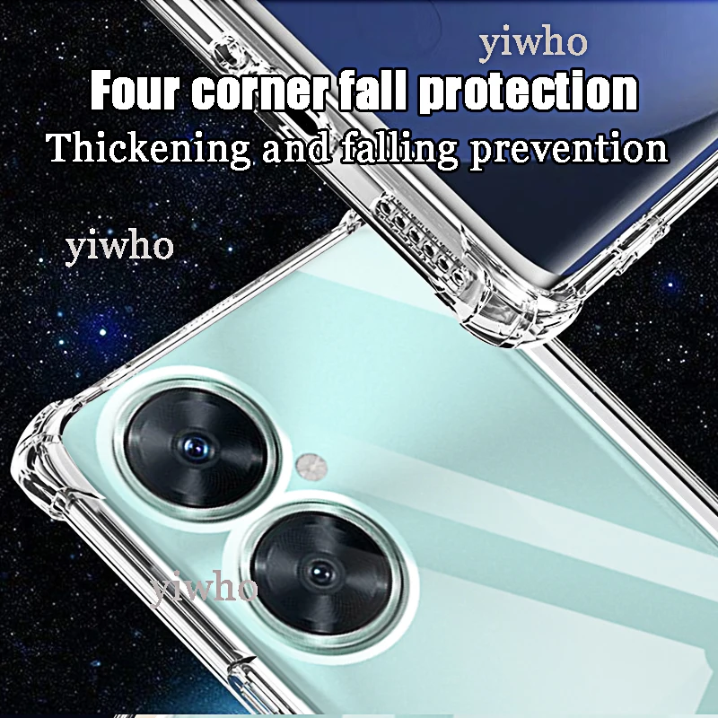Premium Clear Silicone Shockproof Case with Soft Airbag Camera Protection