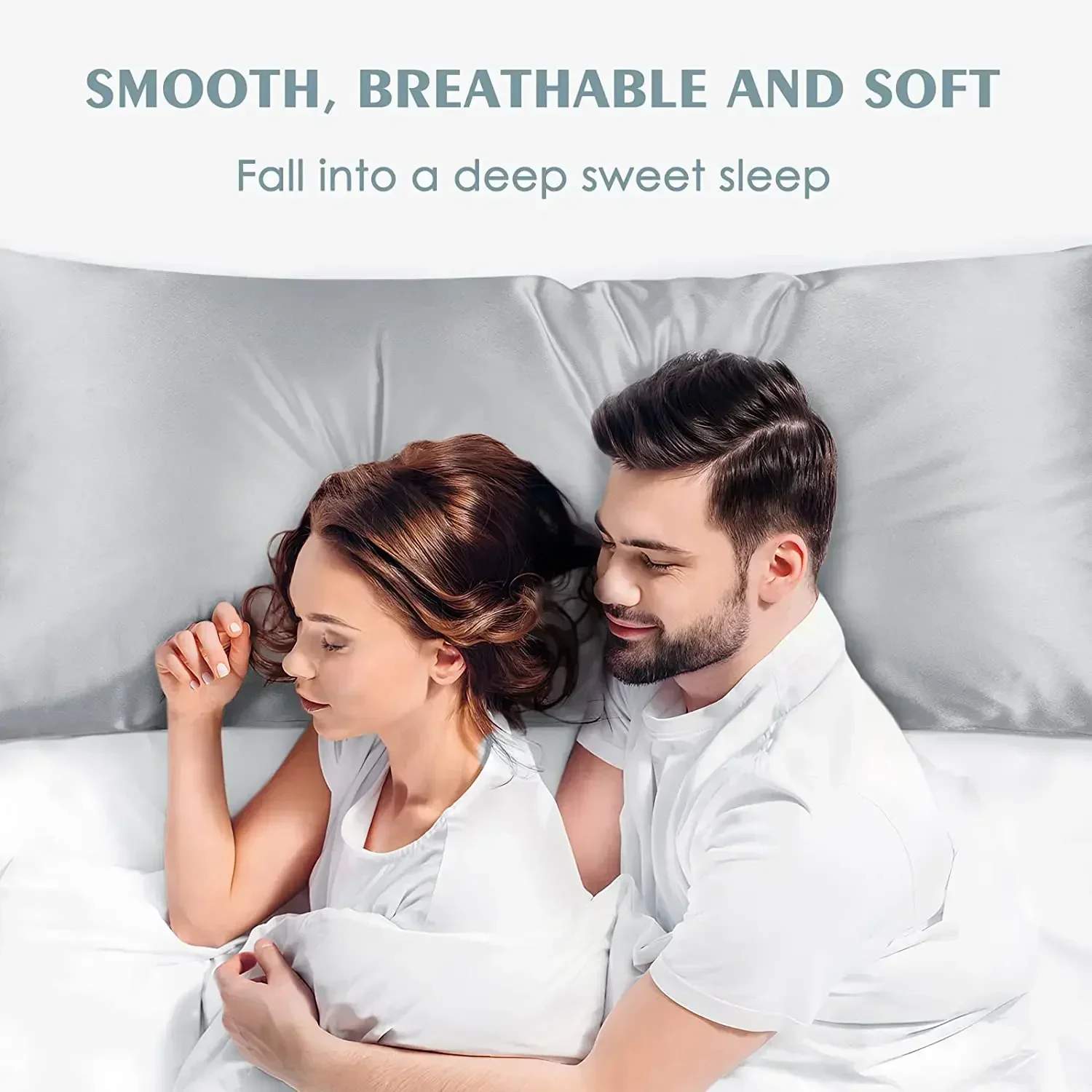 1pc Luxurious Satin Pillowcase for Hair and Skin Care Soft, Silky, Long Body Pillow Cover for Bedroom,Hotel, and Home Decor 6