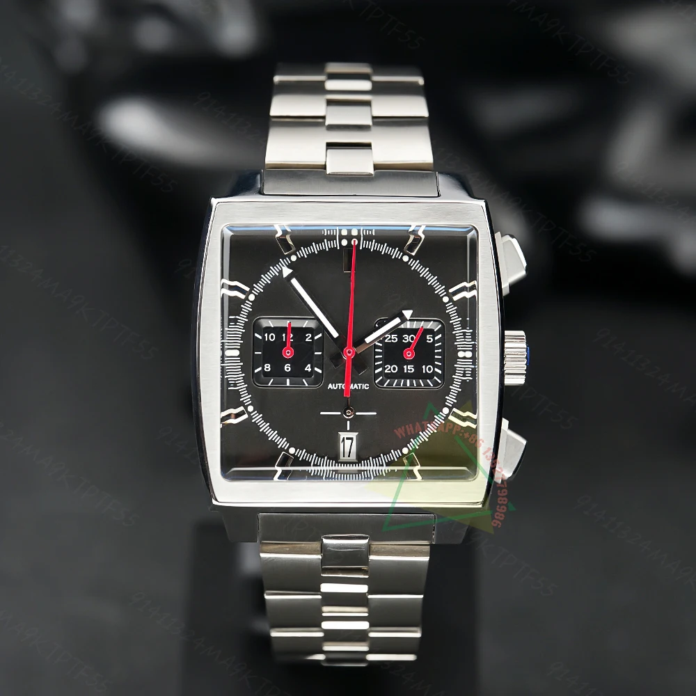 

2023 commercial male businessman watch 40mm multi -function quartz automatic chronograph watch waterproof steel shell white dial