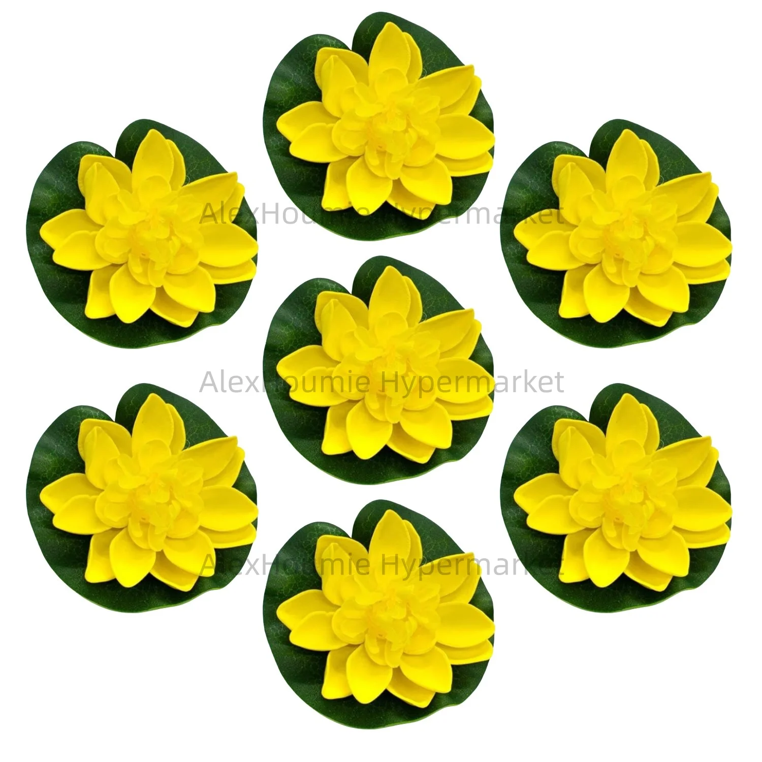 7-teilige künstliche schwimmende Schaumstoff-Lotusblume mit Seerosen-Pad, lebensechte Verzierung, perfekt für Zuhause, Garten, Teich, Dekorationen – Detail 12