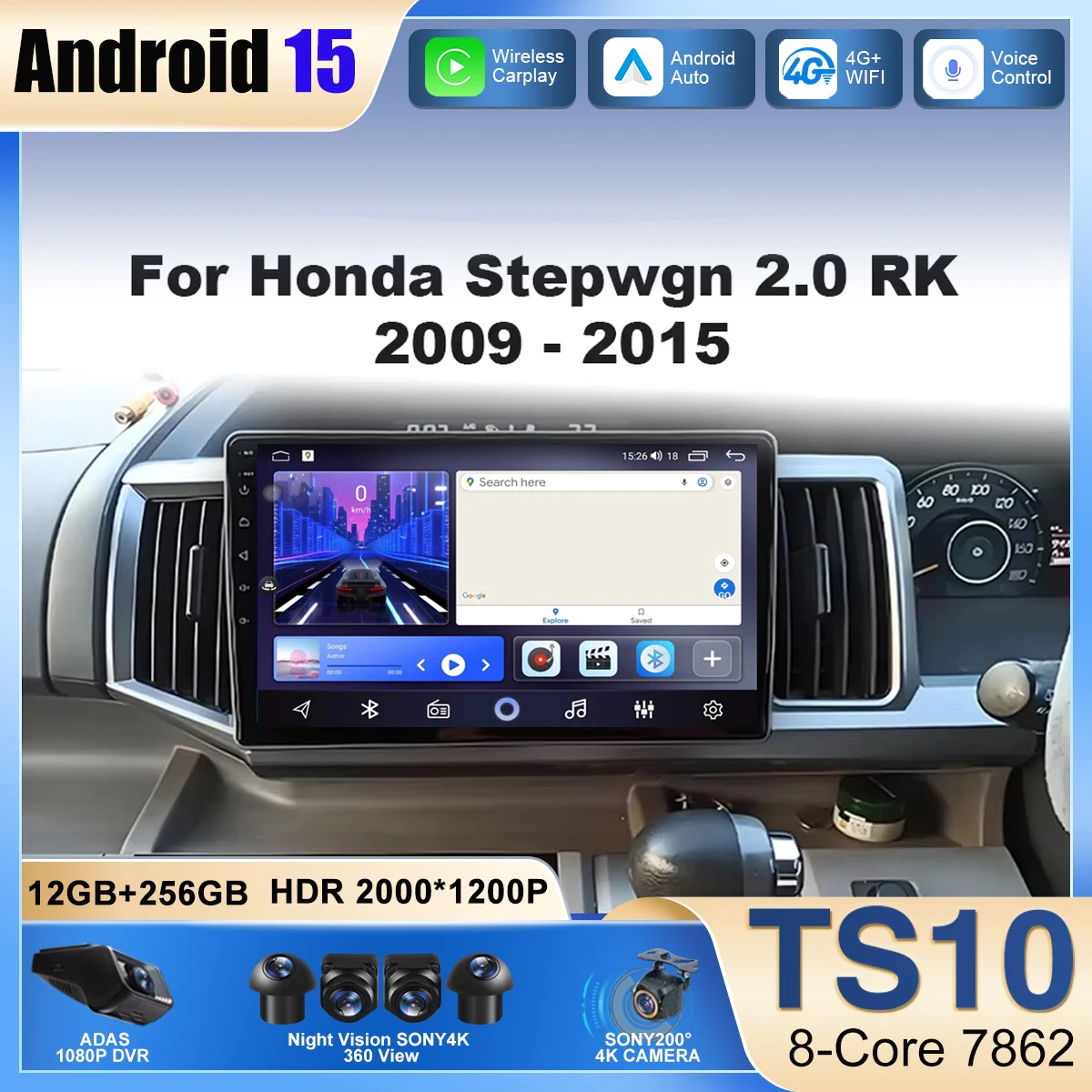 Android Car Radio For Honda Stepwgn 2.0 RK 2009-2013-2015
