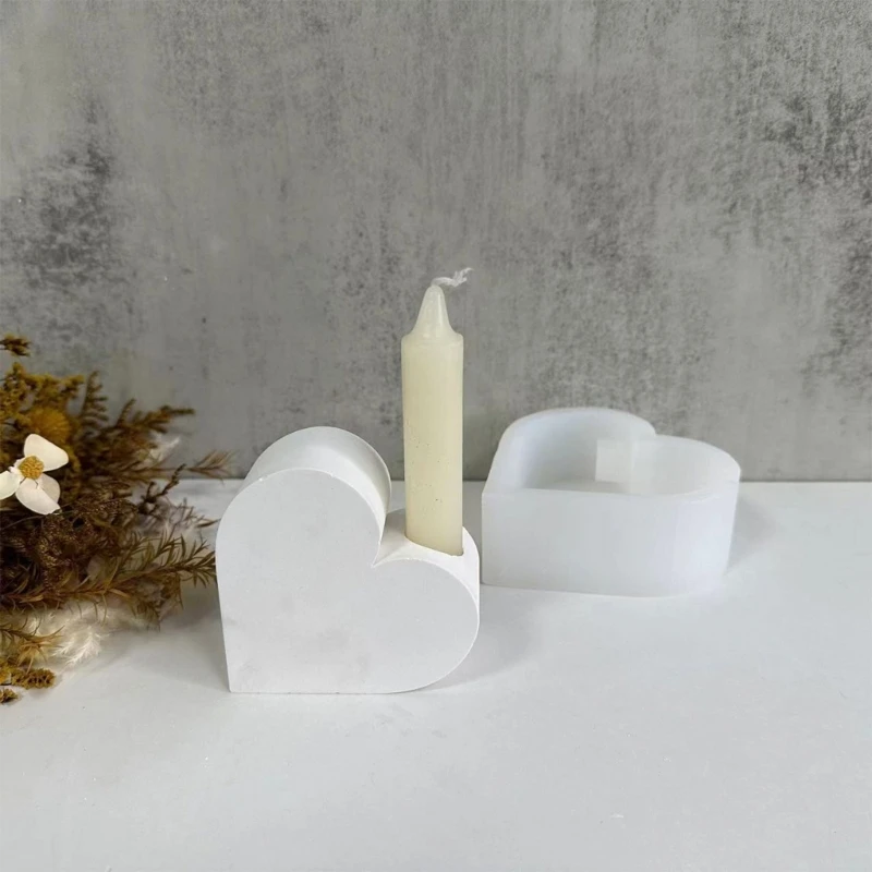 

Heart Candlestick Mold Epoxy Resin Silicone Molds for Making Holder