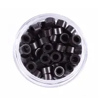 1000pcs Hair Extentions Micro Rings Links Beads, 5mm Silicone Lined Beads for Human Hair Extensions Tool-Multi-colored 2
