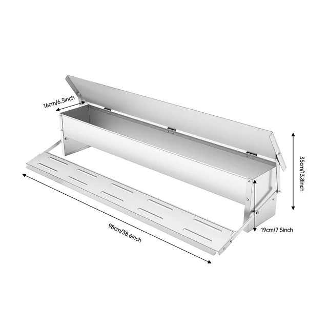 Automatic Galvanized Feeder, 22lbs Automatic Chicken Feeder w/Weatherproof Lid Large Capacity Poultry Feeders Treadle