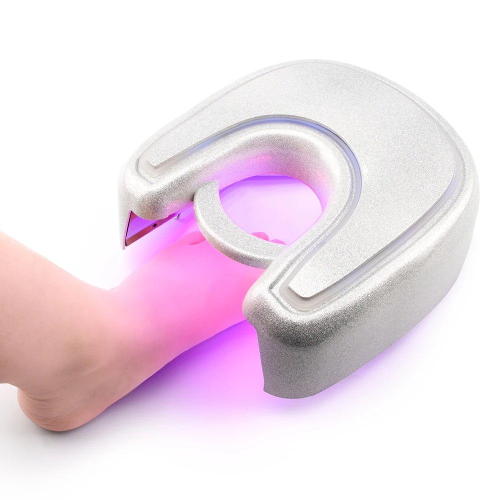 무선 UV LED 램프, 무광 실버 마감 프로 큐어, 48W 적색등