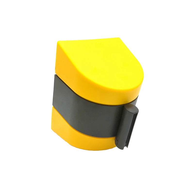10m Warning Belt Wall Mounted Safety Retractable Belt Barrier Tape Yellow/Black Stripe Caution Danger Do Not Enter Cross Tape