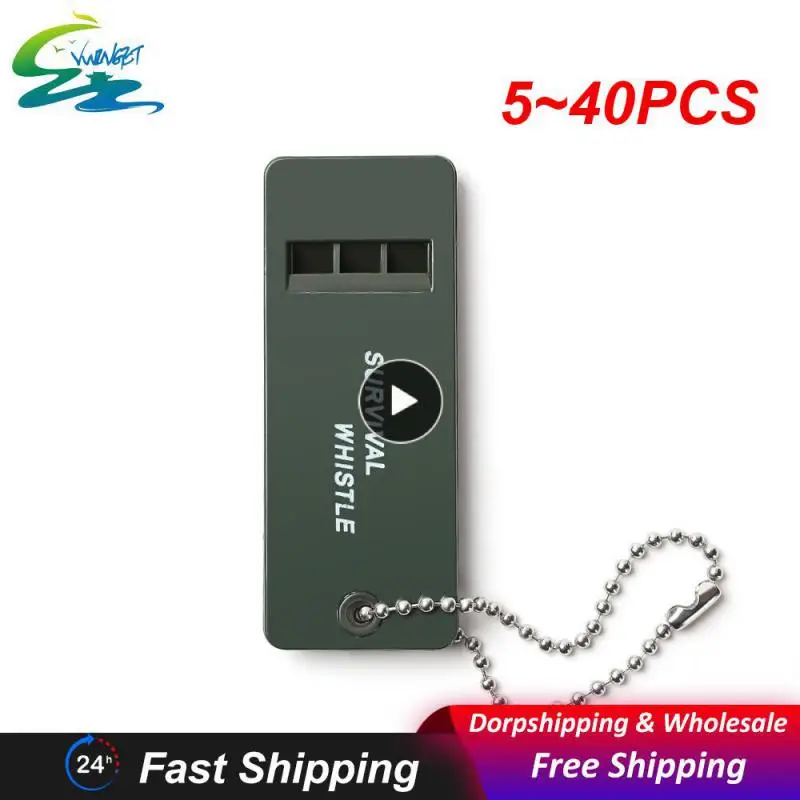 

5~40PCS Three-frequency Survival Whistle Multi-audio Portable Plastic High Decibel Hanging KeyChain Whistle For Outdoors