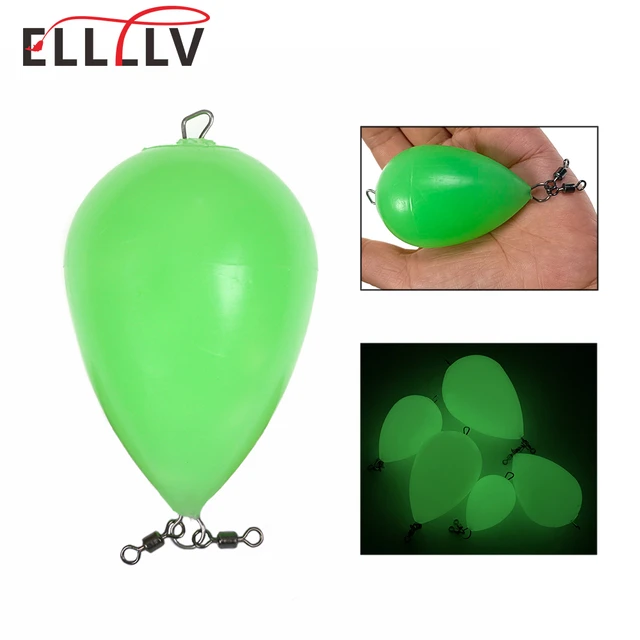 Elllv 20g - 100g Luminous Green Float Egg Shape Bobber Long