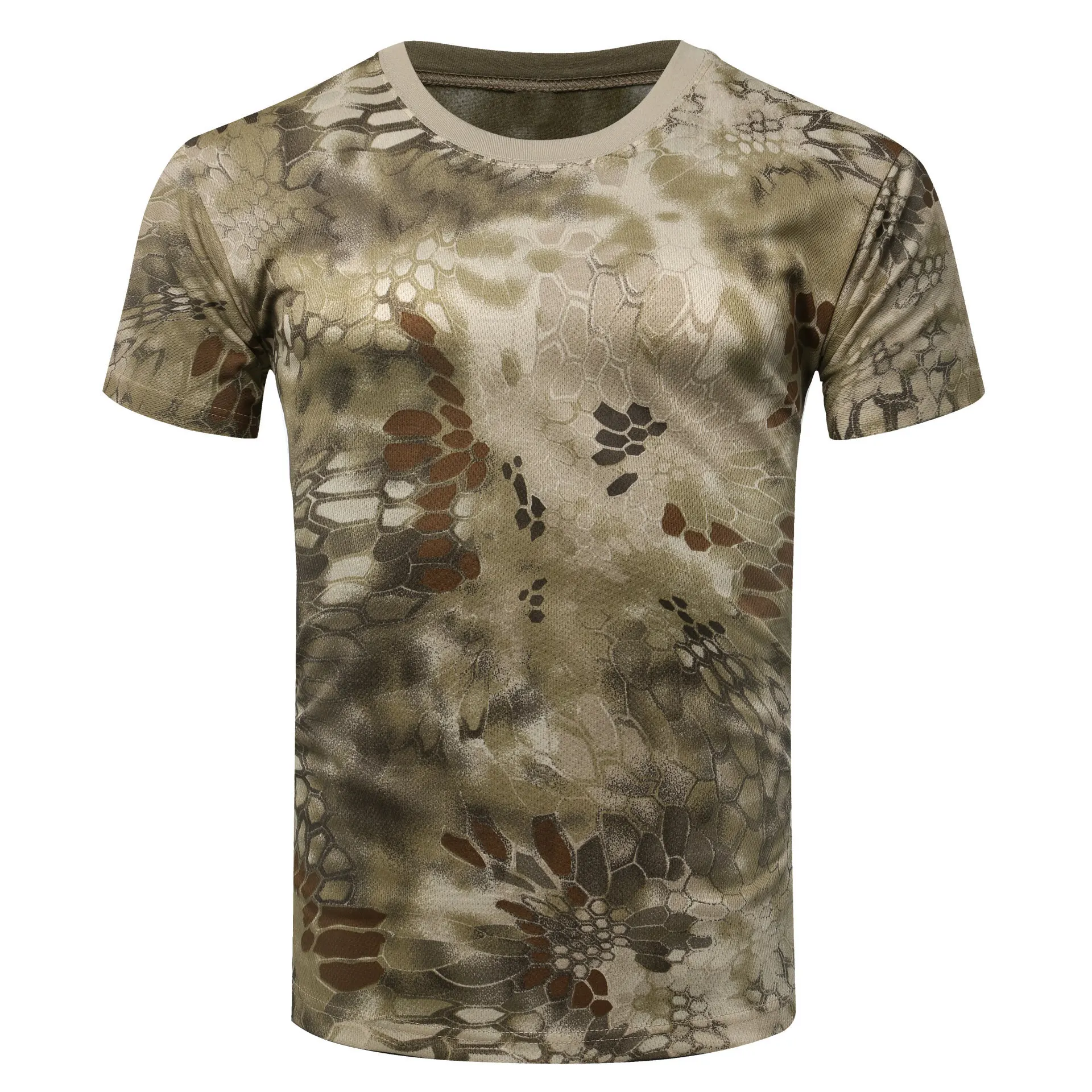Men's Camouflage Tactical Shirt Short Sleeve Quick Dry Combat T-Shirt Military Army T Shirt Camo Outdoor Hiking Hunting Shirts