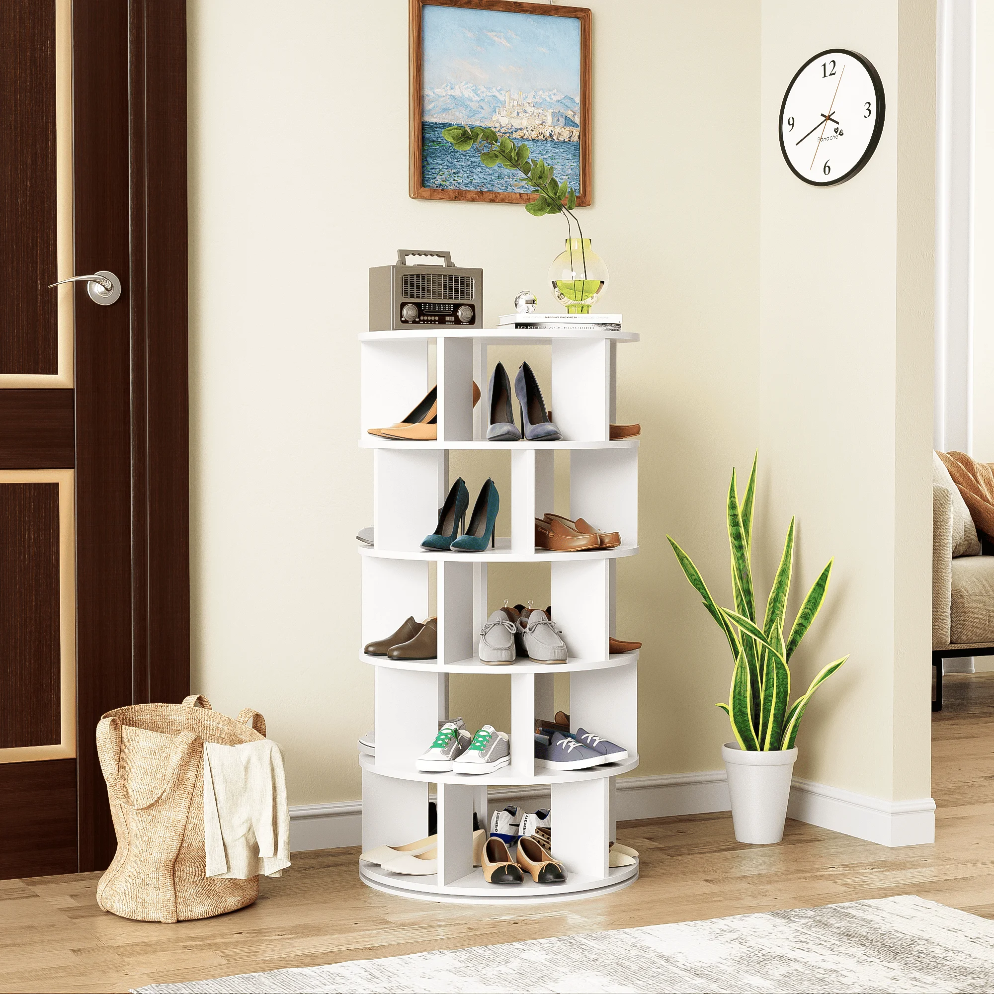 Round Shoe Table Rack new fashion shoe rack, modern simple shoe cabinet / rotatable angle ...