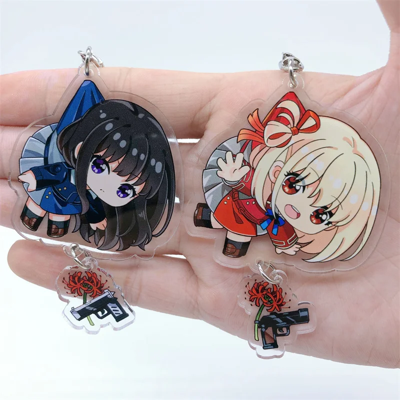 

Lycoris Recoil Chisato Nishikigi Takina Inoue Anime Keychain Badge Accessories Acrylic Key Chain Christmas Gifts