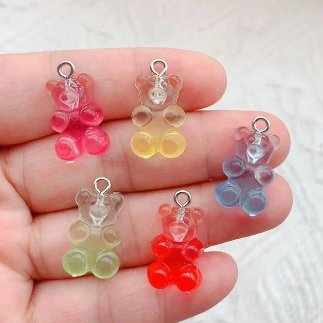 Gummy Bear Charms/ Resin Solid Gummy Bear Charms With Hooks/ Set