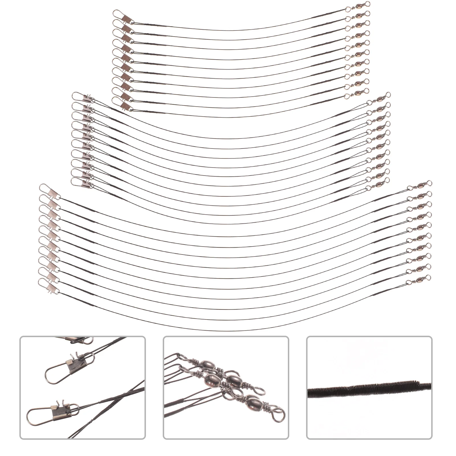

30Pcs Anti-bite Fishing Lines Fishing Rotary Leader Lines Metal Fishing Lines Portable Fishing Wires